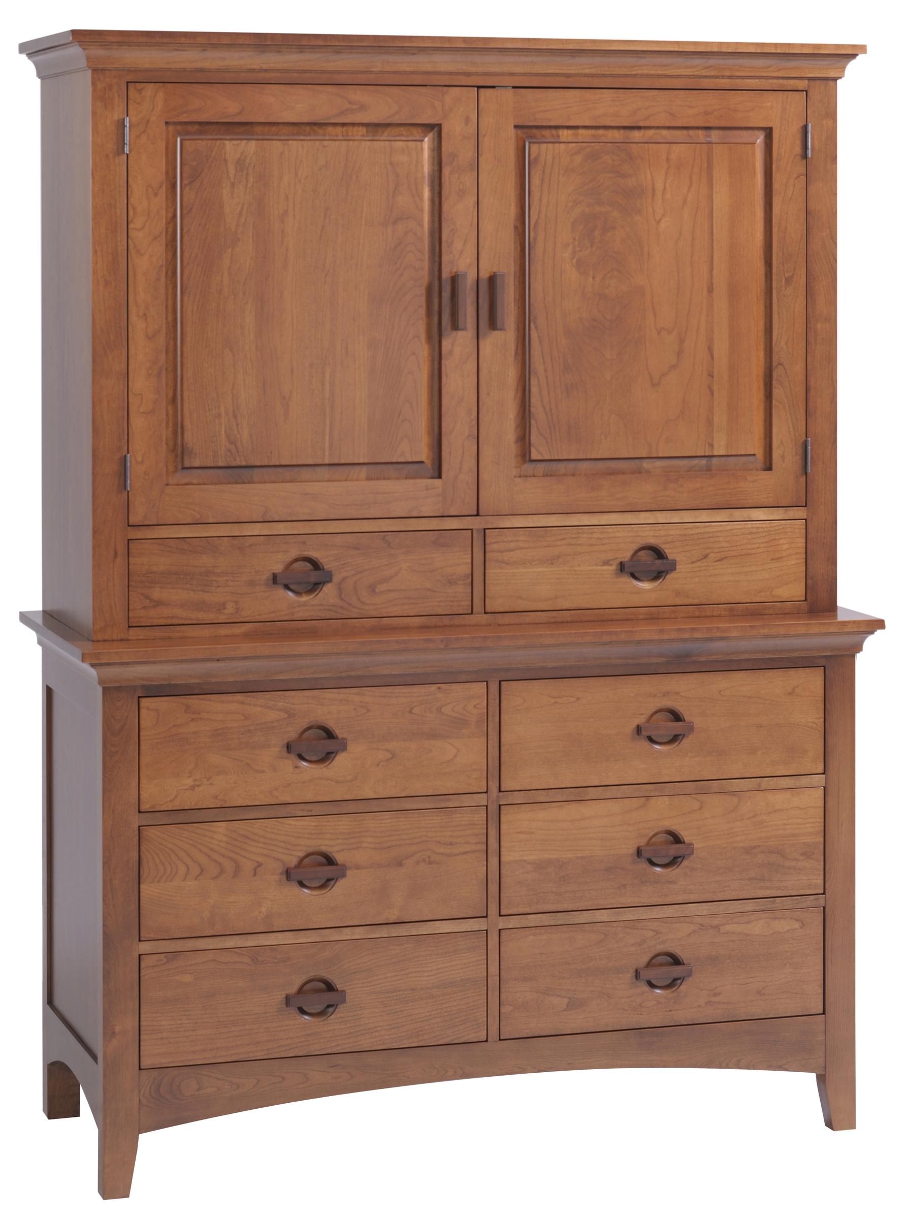 Country View Woodworking Great Lakes 2 Door Armoire with 8 Drawers